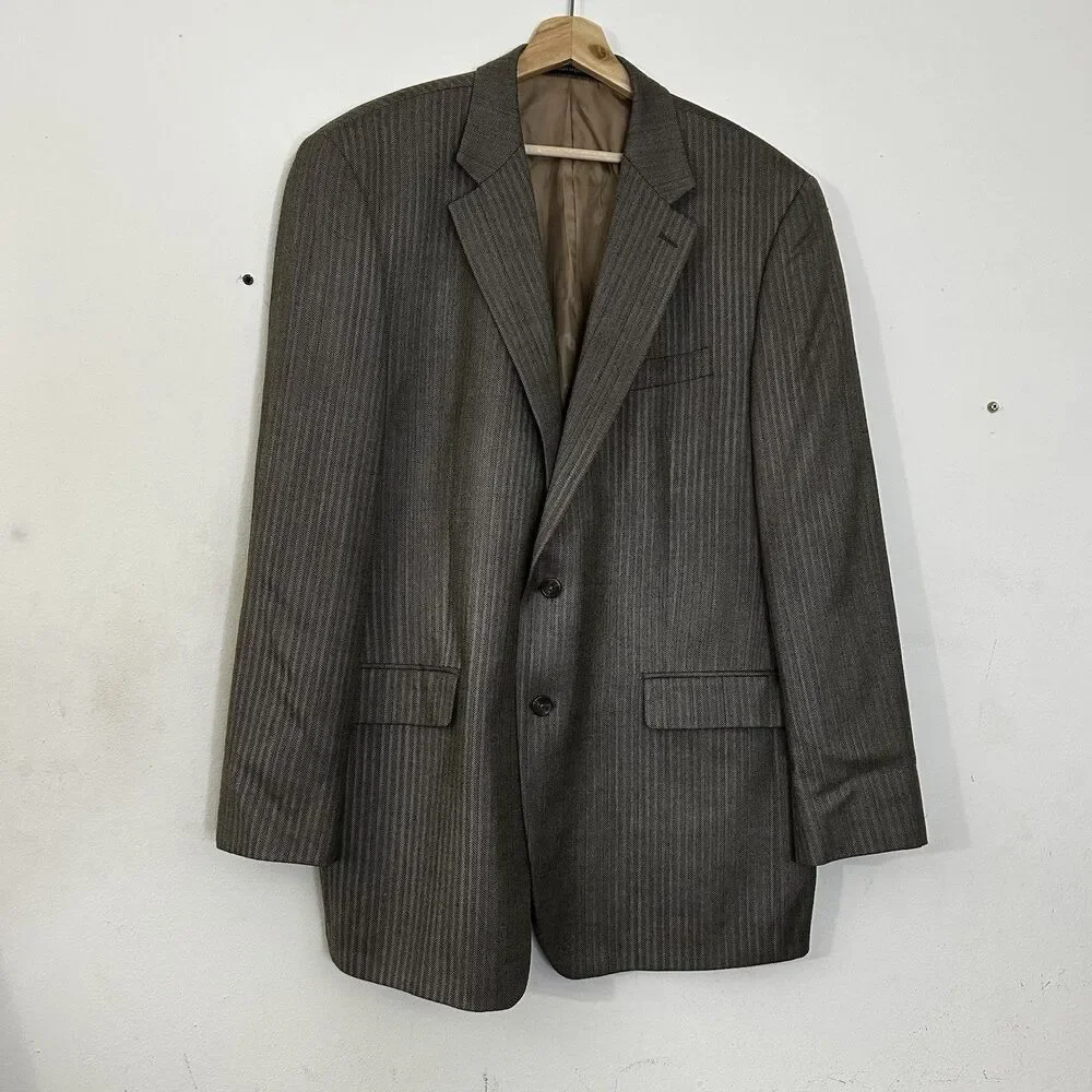 Lauren Ralph Lauren Men's Sport Coat in Tan Herringbone Size 44 Long, Classic